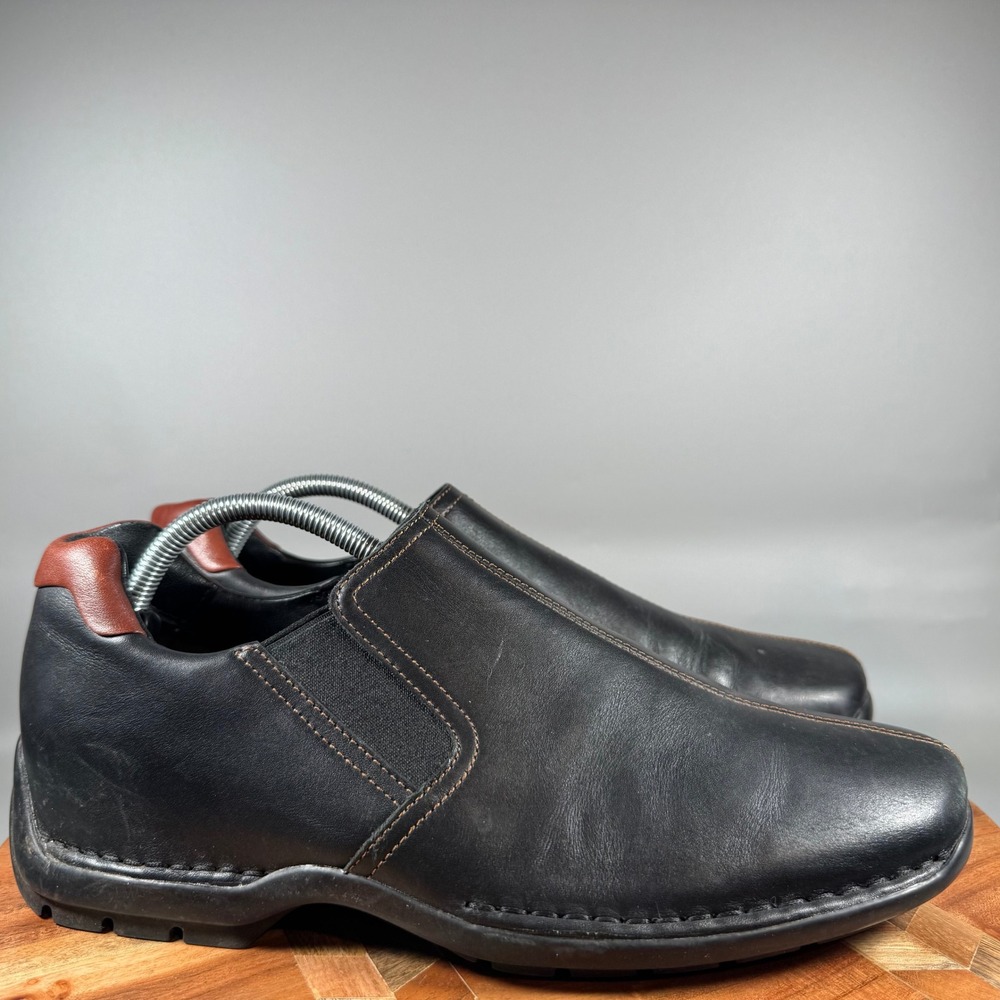 Cole Haan Mens Black Leather Slip On Loafers Square Toe Shoes C24673 Size 10M